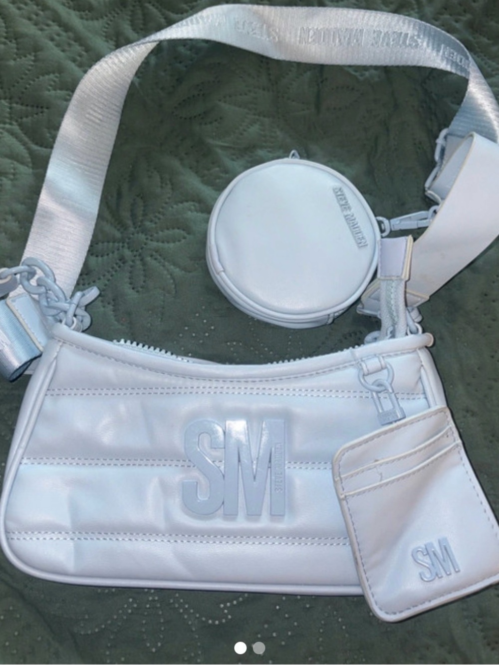 Steve Madden light blue Quilted Crossbody with Coin Pouch and Card Holder